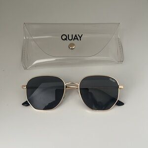 Quay Australia Black and Gold Sunglasses - BIG time